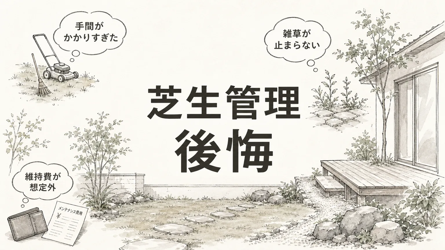 芝生を新築の庭に採用する前に考えるべき管理と後悔の話のアイキャッチ画像