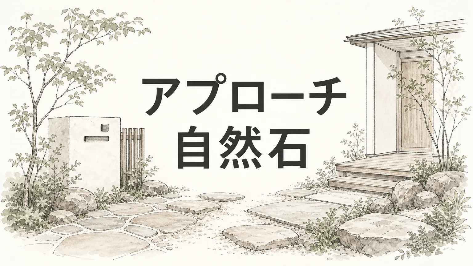 アプローチ自然石の選び方と配置——素材と植栽で変わる家の入口のアイキャッチ画像