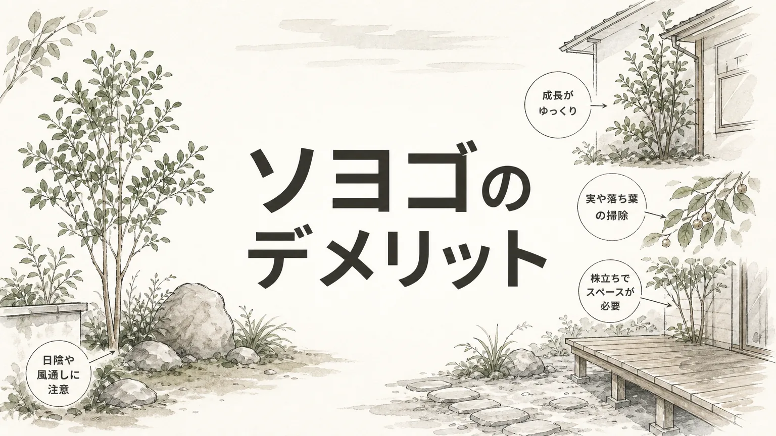 ソヨゴを庭木にするデメリットと後悔しない選び方・育て方のアイキャッチ画像