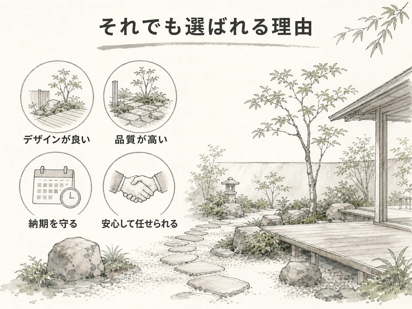 ソヨゴ 庭木 デメリットのそれでも選ばれる理由を表す図解イラスト